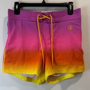 Gradient Pink and Yellow Swim Trunks